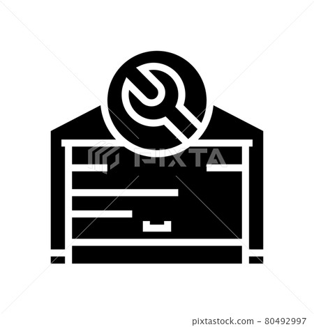 garage door repair glyph icon vector illustration 80492997