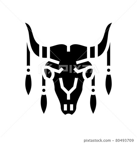 animal scull with boho decoration glyph icon vector illustration animal scull with boho decoration glyph icon vector illustration 80493709