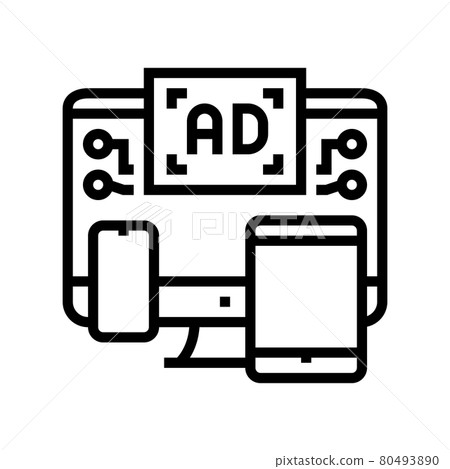 cross channel retargeting line icon vector illustration cross channel retargeting line icon vector illustration 80493890
