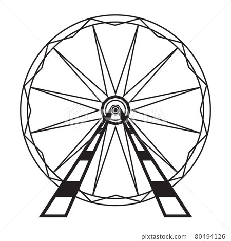 Ferris Wheel Icon Isolated on White Background. Attraction System. Amusement Park Ferris Wheel Icon Isolated on White Background. Attraction System. Amusement Park 80494126