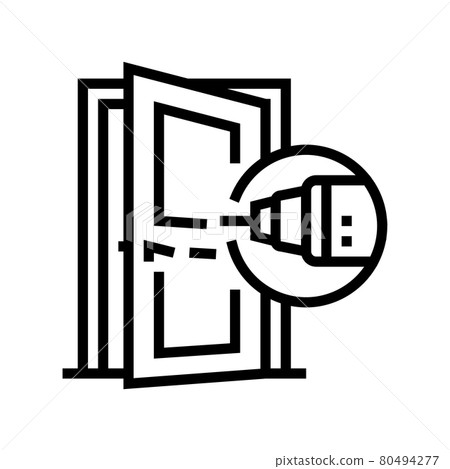 door repair line icon vector illustration 80494277