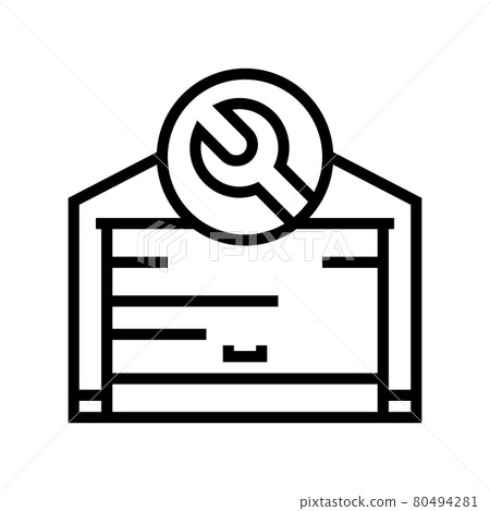 garage door repair line icon vector illustration 80494281