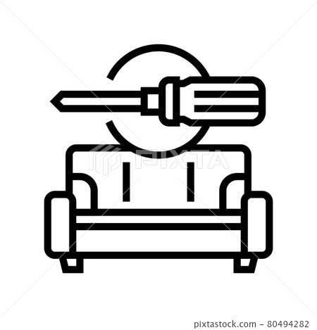 furniture repair line icon vector illustration 80494282
