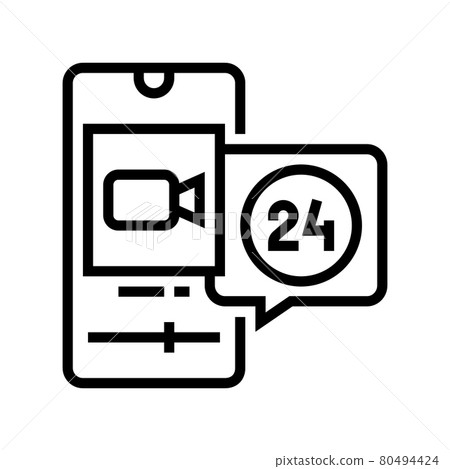 video movie ephemeral line icon vector illustration 80494424