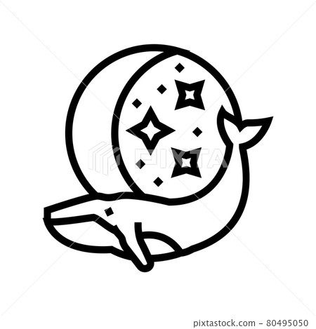 whale boho line icon vector illustration whale boho line icon vector illustration 80495050