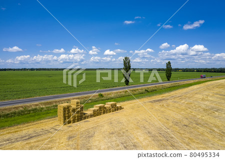 Asphalt road in the countryside aerial view 80495334