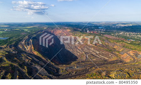 Iron Ore Quarry Open Mining Aerial View 80495350
