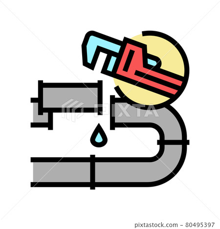 plumbing repair color icon vector illustration 80495397