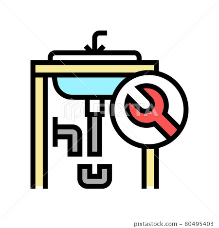 sink repair color icon vector illustration sink repair color icon vector illustration 80495403