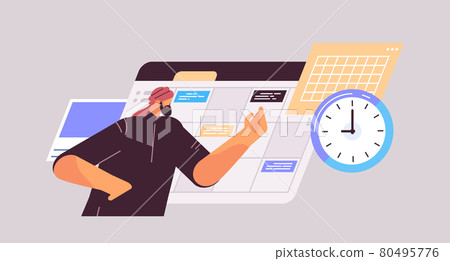 businessman planning day scheduling appointment in online calendar app agenda meeting plan time management deadline 80495776
