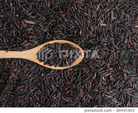 Paddy rice with black riceberry rice isolated on white background. Organic. Raw, wheat or grain. Agriculture. Food. 80495983