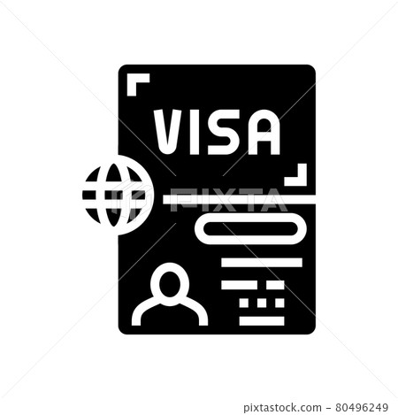 permitting document visa glyph icon vector illustration 80496249