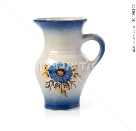 Ceramic jug. Isolated on white Ceramic jug. Isolated on white 80496396