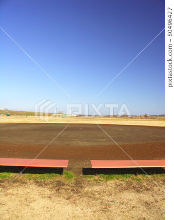 江戶川河床冬季棒球場風光 江戶川河床冬季棒球場風光 80496427