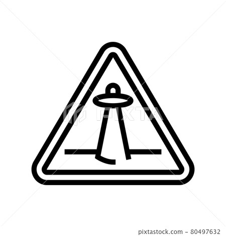 alien abduction warning line icon vector illustration alien abduction warning line icon vector illustration 80497632