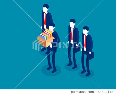 Employees was fired from a team. Isometric business vector illustration Employees was fired from a team. Isometric business vector illustration 80499158