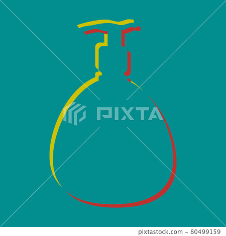 Gel, Foam, Liquid Soap. Dispenser Pump Plastic Bottle. Pseudo 3d embossed icon with citrine and persian red colors on dark cyan background. Illustration. Gel, Foam, Liquid Soap. Dispenser Pump Plastic Bottle. Pseudo 3d embossed icon with citrine and persian red colors on dark cyan background. Illustration. 80499159