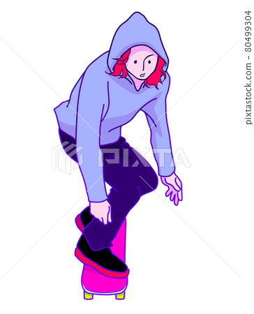 Men Skateboarding-Goofy Stance Men Skateboarding-Goofy Stance 80499304