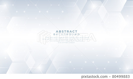 Abstract white and grey hexagonal pattern background design. Modern simple overlapping hexagon geometric element with molecular structures. Medical science technology concept. Vector illustration Abstract white and grey hexagonal pattern background design. Modern simple overlapping hexagon geometric element with molecular structures. Medical science technology concept. Vector illustration 80499883