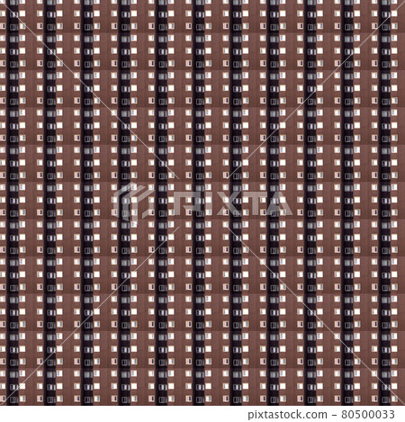 Huge fake skyscraper with dark walls and small windows, composite image as concept for boredom and depression Huge fake skyscraper with dark walls and small windows, composite image as concept for boredom and depression 80500033