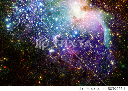 Outer space art. Starfield. Elements of this image furnished by NASA. 80500314