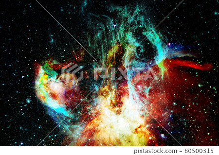 Cluster of stars. Nebula. Elements of this image furnished by NASA 80500315
