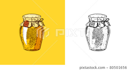 Bee and Honey. Mead and floral and Beekeeping. Vector Engraved hand drawn Vintage old sketch for t Bee and Honey. Mead and floral and Beekeeping. Vector Engraved hand drawn Vintage old sketch for t 80501656