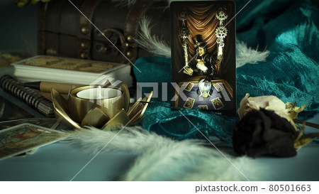 Tarot cards on the table, esoteric concept, fortune telling and predictions Tarot cards on the table, esoteric concept, fortune telling and predictions 80501663