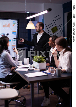 Entrepreneur man brainstorming management strategy working hard in meeting office Entrepreneur man brainstorming management strategy working hard in meeting office 80502880