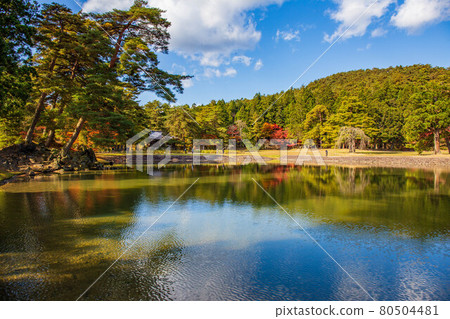 World Heritage Hiraizumi Autumn Autumn Leaves Motsuji Temple Jodo Garden World Heritage Hiraizumi Autumn Autumn Leaves Motsuji Temple Jodo Garden 80504481
