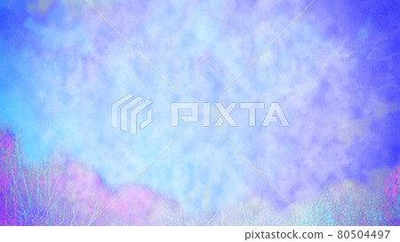 用水彩畫的夜空和閃亮的樹木 用水彩畫的夜空和閃亮的樹木 80504497