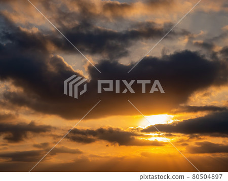 Morning sunny high angle view of the mountains around Wuzhi Shan 80504897