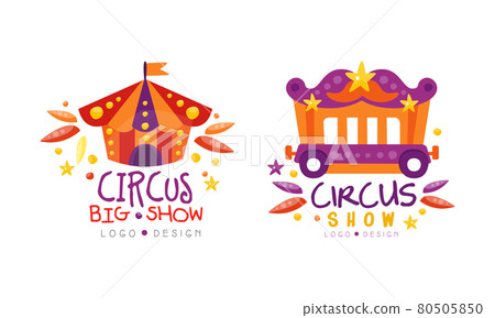 Big Circus Show Logo Design Set, Carnival, Festival Event Bright Hand Drawn Labels Badges Vector Illustration Big Circus Show Logo Design Set, Carnival, Festival Event Bright Hand Drawn Labels Badges Vector Illustration 80505850