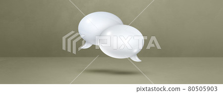 White speech bubbles on grey banner background - Stock Illustration ...