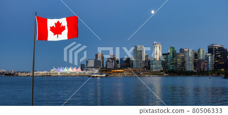 Downtown Modern City Skyline in Coal Harbour viewed from Stanley Park. Downtown Modern City Skyline in Coal Harbour viewed from Stanley Park. 80506333