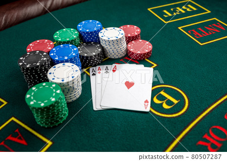 Poker play. Chips and cards 80507287