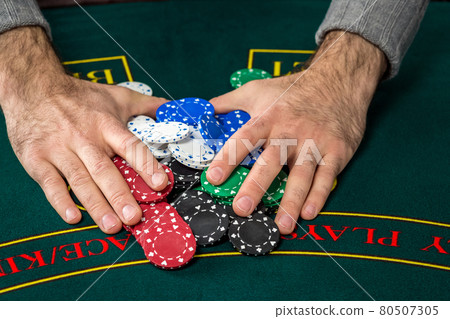 Poker play. Chips and cards Poker play. Chips and cards 80507305