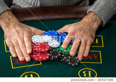 Poker play. Chips and cards Poker play. Chips and cards 80507306