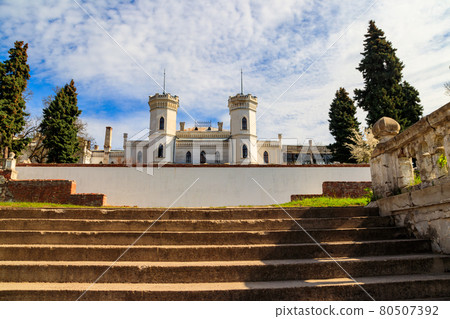 Sharovka palace in neo-gothic style, also known as Sugar Palace in Kharkov region, Ukraine Sharovka palace in neo-gothic style, also known as Sugar Palace in Kharkov region, Ukraine 80507392
