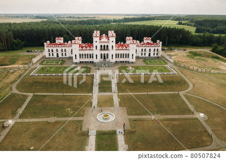 Summer Kossovsky Castle in Belarus.Puslovsky Palace Summer Kossovsky Castle in Belarus.Puslovsky Palace 80507824