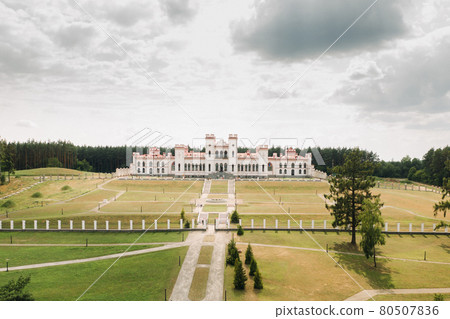 Summer Kossovsky Castle in Belarus.Puslovsky Palace Summer Kossovsky Castle in Belarus.Puslovsky Palace 80507836