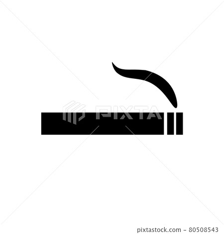 Cigarette Isolated Flat Web Mobile Icon Vector Sign Symbol Button Element Silhouette 80508543