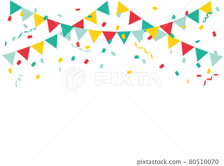 Confetti and party flags, garland, triangular flags colorful 80510070