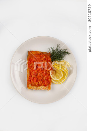 Roasted Fish And Lemon 80510739