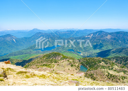 Nikko-Shirane Mountain Climbing: View from the summit Nikko-Shirane Mountain Climbing: View from the summit 80511483