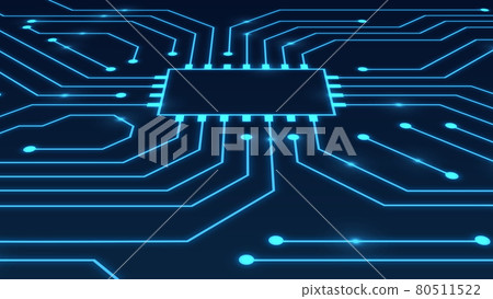 Electronic circuit / board (blue) 80511522
