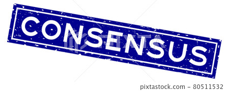 Grunge blue consensus word square rubber seal stamp on white background Grunge blue consensus word square rubber seal stamp on white background 80511532