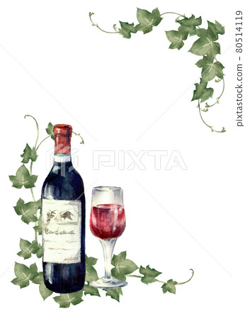 紅葡萄酒和常春藤框架 紅葡萄酒和常春藤框架 80514119