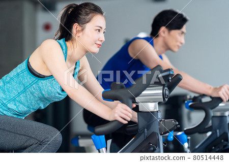 Fitness sports gym exercise bike training exercise Fitness sports gym exercise bike training exercise 80514448