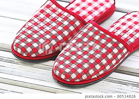 粉彩風格的“拖鞋”插圖圖像 80514826